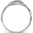 thumbnail image 2 of Sterling Silver Rhodium-Plated Cz Heart Lock And Key Ring (Size 8) Made In China qr6748-8, 2 of 5