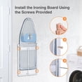 thumbnail image 6 of Wall Mounted Ironing Board with Holder, Compact Foldable Stand for Small Spaces, Heat Resistant Cover, 36x12 Inch Deep Blue, 6 of 6