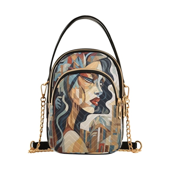 ALAZA Chain Crossbody Bags for Women Indian Ethnic Women Shoulder Handbag Phone Purse