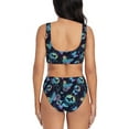 thumbnail image 3 of Daiia Blue Butterfly Women's Bikini Set Two Piece Swimsuit High Waisted Bikini Adjustable Straps Bikini Perfect for Beach, Pool, and Summer Vacation-Medium, 3 of 9