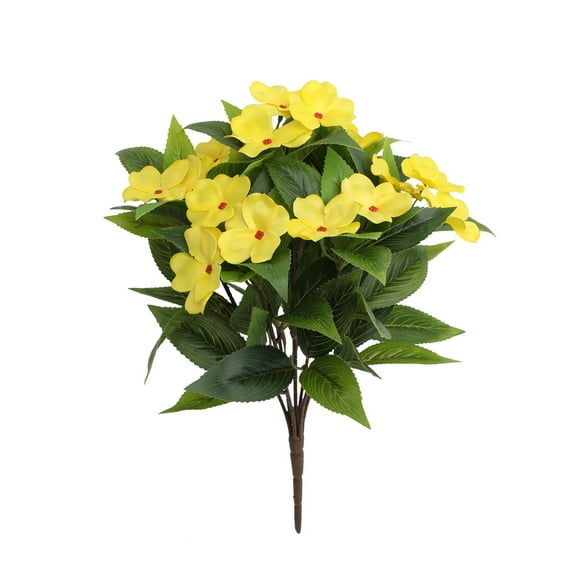 ZMKIAG Artificial Impatiens Flowers Bouquet, 6 Colors Lifelike UV Resistant Silk Faux Impatiens Bushes for Indoor Outdoors Patio Garden Balcony Pot Hanging Basket Porch Decoration