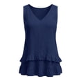 thumbnail image 4 of jjayotai Tank Tops for Women Casual V Neck Ruffle Hem Babydoll Tanks Sleeveless Flowy Peplum Tops, 4 of 6
