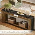 thumbnail image 6 of Finmind 70.9" Long Farmhouse Console Table, Narrow 2-Tier Sofa Table Behind Couch for Living Room, Entryway, Hallway, Rustic Brown & Black, 6 of 7