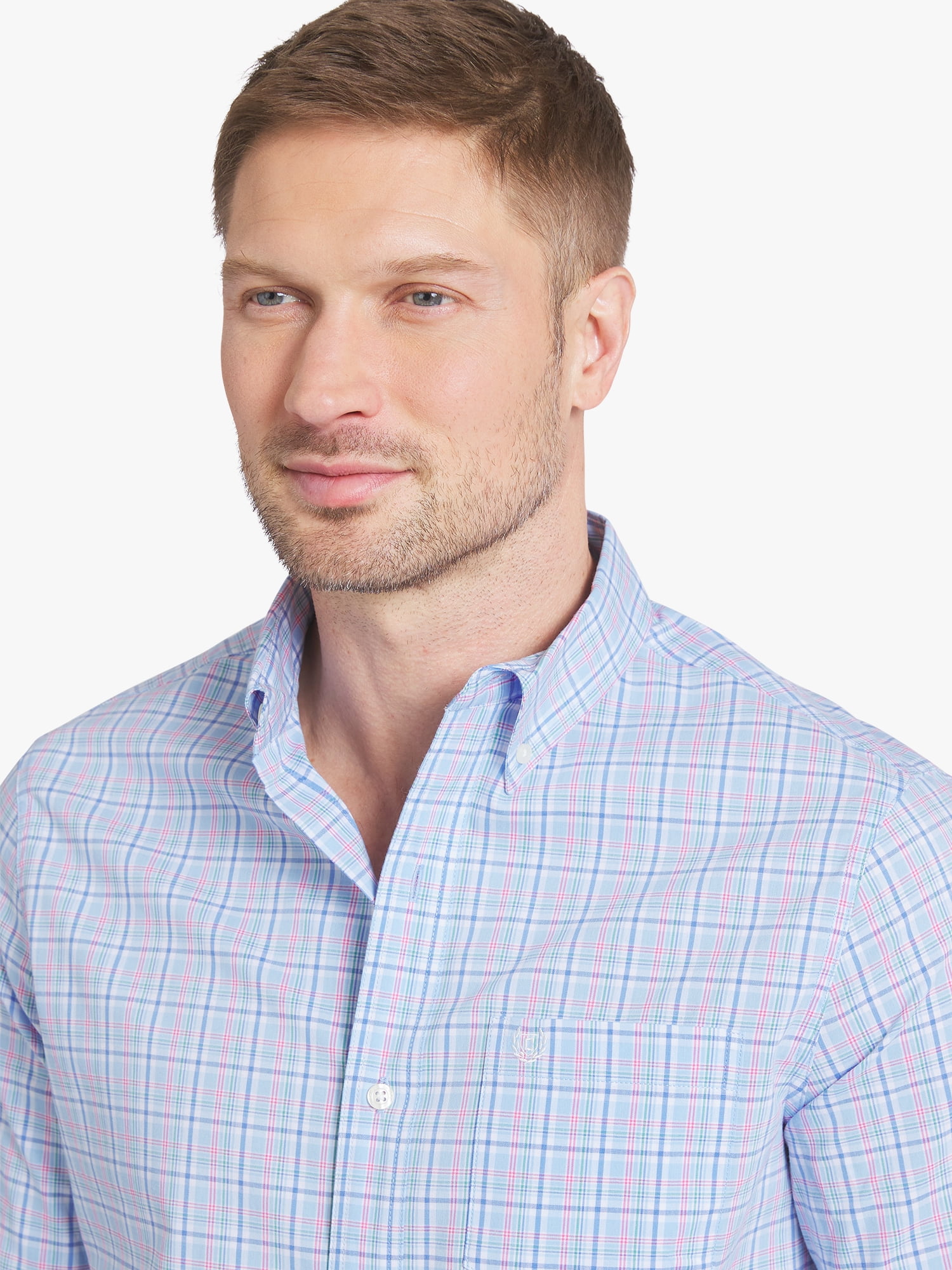 Chaps Men's & Big Men's Long Sleeve Easy Care Stretch Poplin Shirt, Sizes S-3XL