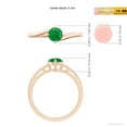 thumbnail image 4 of ANGARA Natural Classic Round Emerald Solitaire Bypass Engagement Ring in 14K Rose Gold for Women (Size-5mm) | May Birthstone, Birthday, Anniversary, Jewelry Gift for Women | Natural Emerald Ring, 4 of 9