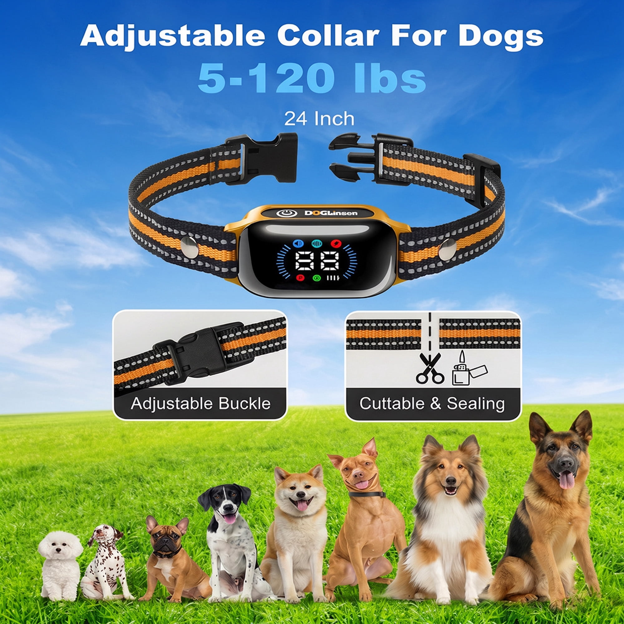 Paipaitek Dog Training Collar for 2 Dogs with Remote, 3300ft Long Range, 3 Modes (Shock, Vibration, Beep), IPX7 Waterproof Rechargeable E-Collar for Small Medium Large Dogs