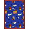 Joy Carpets 1564D-01 Kid Essentials Bookworm Language & Literacy Rectangle Rugs 01 Blue - 7 ft. 8 in. x 10 ft. 9 in.