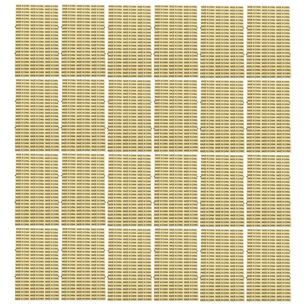 4000pcs fondo transparente palabra negra hecha en china etiquetas impermeables