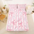 thumbnail image 3 of spefrowx Ocean Seashell Starfish Queen Sheets for Girls, Pink Bow Striped Queen Sheet Sets, 4-Piece, 1 Flat Sheet, 1 Fitted Sheet and 2 Pillowcases, 3 of 6