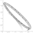 thumbnail image 3 of Diamond2Deal 925 Sterling Silver Rh-plated Polished and Textured Twisted Hinged Bangle for Women, 3 of 6