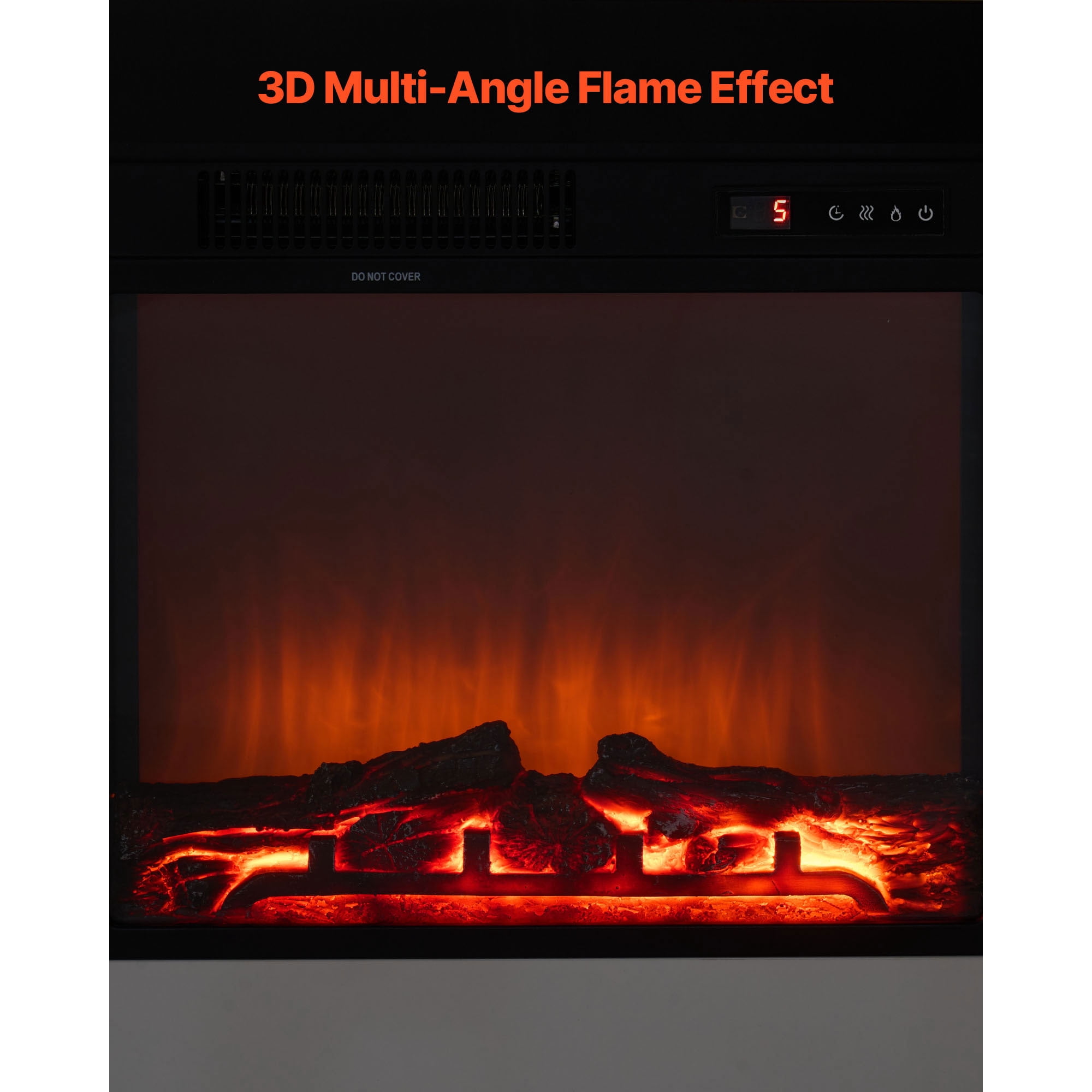 KFFKFF 33-Inch Freestanding Electric Fireplace with Mantel, 1500W Heater, Adjustable Flames, Timer, Remote Control, Overheat Protection, Ideal for Living Room or Bedroom, White