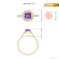 thumbnail image 4 of ANGARA Natural Classic Cushion Amethyst Ring with Diamond Halo in 14K Yellow Gold for Women (Size-6mm) | February Birthstone, Birthday, Anniversary, Jewelry Gift for Women | Natural Amethyst Ring, 4 of 8