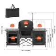 thumbnail image 4 of KFFKFF Outdoor Cooking Station, Portable Camp Kitchen Table, Constructed from Aluminum with Three Storage Cabinets, Comes with a Carrying Bag, Removable Wind Guard, Swift Assembly for BBQ Gatherings, 4 of 9