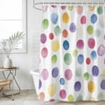 thumbnail image 6 of Boho Polka Dots Shower Curtain Set - Small 36" x 72" Washable Bathtub Curtain with 12 Hooks, Ombre Purple Blue Pink Green Watercolor Waterproof Fabric Stall Shower Curtains for Bathroom Décor, 6 of 6