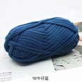 thumbnail image 1 of Nvzi Hilo para tejer a mano, 2 rollos de hilo para tela, azul vaquero, mezcla premium de 65 % poliéster y 35 % algodón, ideal para tejer a crochet con fácil rendimiento., 1 of 4