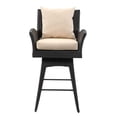 thumbnail image 2 of SAFAVIEH Hayes Outdoor Patio Counter Stool with Pillow and Cushion, Black/Beige, 2 of 5