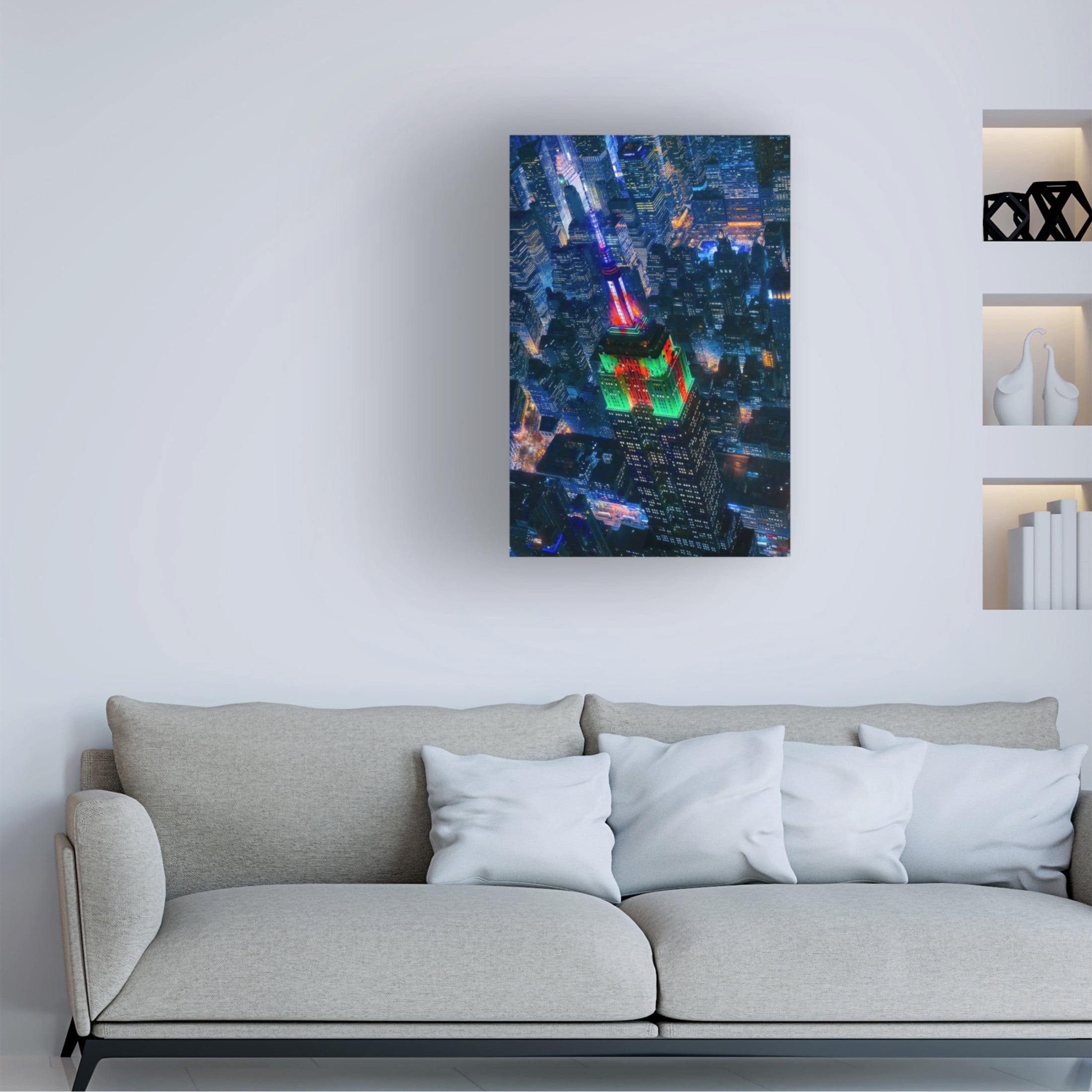 Canvas Wall Art - Javier De La 'Flying Nyc' Wall Art for Living Room, Bedroom, or Office Décor by Trademark Fine Art - 16 x 24 Inches