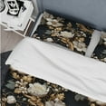 thumbnail image 4 of Designart "Gilded Monochrome Florals" Black Floral Bedding Covert Set - Cottage Bed Set With 1 Sham, 4 of 5