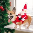 thumbnail image 3 of PULLIMORE Santa Christmas Pet Costume Funny Santa Clause Riding Dog Apparel Xmas Dressing Up Clothes for Small Medium Dog (Size M), 3 of 9