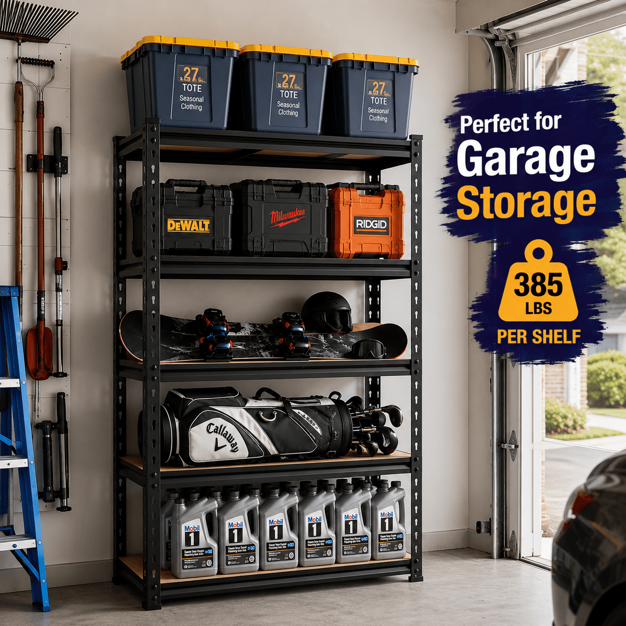 ZEUKMXOO 5-Tier Heavy Duty Garage Shelving, 72