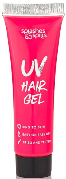 UV Reactive Hair Gel, Halloween Make Up for Adults, by Splashes & Spills