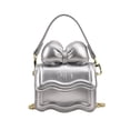 thumbnail image 3 of Bolso de Hombro con Solapa Salvador para Mujer Mini Bolso Cruzado Elegante Plata, 3 of 9