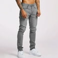 thumbnail image 5 of WTOBBY Men's Slim Fit Jeans with Functional Pockets Casual Trend Denim Trousers - Comfortable Stretch Long Pants Design for Streetwear and Daily Activity Wear Experience,Gray 32, 5 of 5
