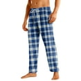 thumbnail image 2 of Dwelliawo Men's Pajama Pants 2025 Lounge Wide Leg Plaid Flannel Pj Pants Soft Comfy Matching Pajamas Christmas Drawstring Pajama Bottoms Blue 2XL, 2 of 6