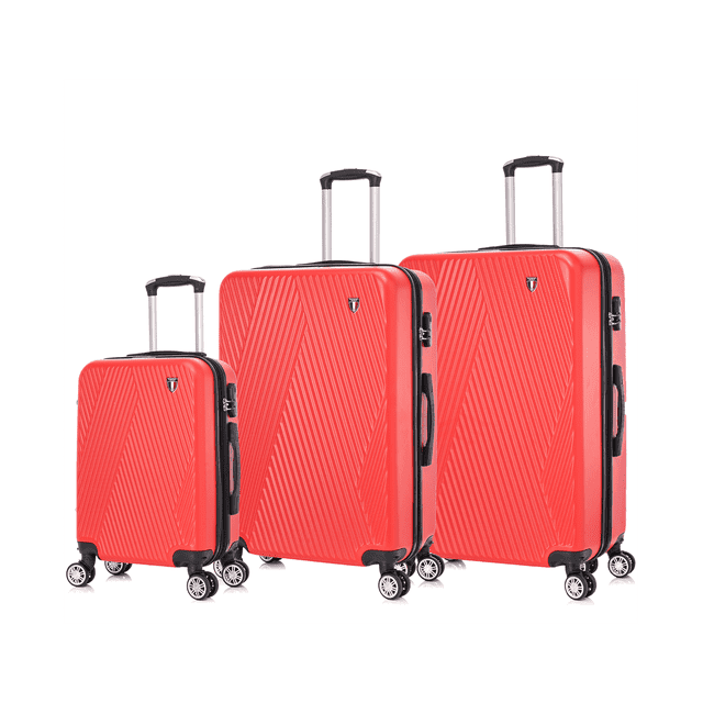 TUCCI Italy COLPI Ensemble de Valises Rigides Légères 3 Pcs, Unisexe, Roues Pivotantes à 360 Degrés (20 Pouces/28 Pouces/32 Pouces) - Rouge