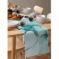 thumbnail image 3 of Turquoise Marble Table Runner Nature Marble Crack Country Retro Tablerunners 13 x 48 Inch, Table Decorations Tabletop Scarf for Summer Gathering Holiday Farmhouse Kitchen Dining Decor, 3 of 6