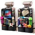 thumbnail image 1 of Rear Seat Car Storage Box, Skirt Pad Back Seat Protector with Touch Screen Tablet Holder, Car Travel Accessories, Skirt Pads 2-Pack with 9 Storage Bags, 1 of 5