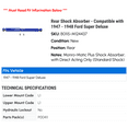thumbnail image 2 of Rear Shock Absorber - Compatible with 1947 - 1948 Ford Super Deluxe, 2 of 2