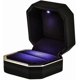 thumbnail image 1 of Caja de lujo para anillos, caja cuadrada de terciopelo para anillos de boda, caja de regalo con luz LED para propuesta de matrimonio, compromiso o boda, color negro., 1 of 5