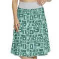 thumbnail image 1 of Women's Geometric Monochrome Retro Shapes A-line Printed Skirt Casual Wear, 3XL, Seafoam and Teal, by Ambesonne, 1 of 6