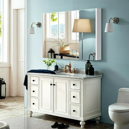 36 Wide Wall Mount Mirrored Bathroom Medicine Cabinet Triple