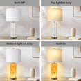 thumbnail image 3 of Table Lamps Set of 2, Modern Coastal Bedside Lamp with 2 USB Ports, 3-Way Dimmable White Shell Nightstand Lamp for Bedroom Living Room Office College Bookcase (LED Bulbs Included), 3 of 14