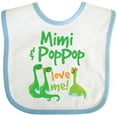 thumbnail image 3 of Inktastic Mimi and Poppop Love Me Grandson Dinosaur Boys Baby Bib, 3 of 4