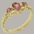 thumbnail image 2 of LBG British Made 14k Yellow Gold ring with Natural Pink Tourmaline Womens Engagement Ring - 33 size options - Size 11, 2 of 9