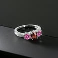 thumbnail image 3 of Gem Stone King 925 Sterling Silver Ring Checkerboard Garnet Pink Moissanite (2.12 Cttw) (Size 5), 3 of 4