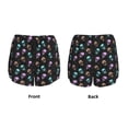 thumbnail image 3 of Balery purple cyan brown Skull Pantalones cortos deportivos para mujer con forro y dos bolsillos, elásticos, para entrenamiento, gimnasio, yoga-X-Large, 3 of 7