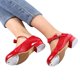 thumbnail image 4 of Zapatos de claqué de cuero sintético rojo brillante estilo baile de paso para niñas, 4 of 8