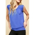 thumbnail image 2 of Made by Johnny Women's Solid Short Sleeve Sweetheart Top XL ROYAL_BRITE, 2 of 6