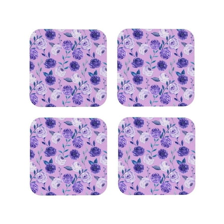 

Tideii Violet for Leather Coasters 4 Pieces Anti-fouling and Anti-scalding Decorative Coasters Suitable for Restaurants Kitchens Coffee Shops-Square