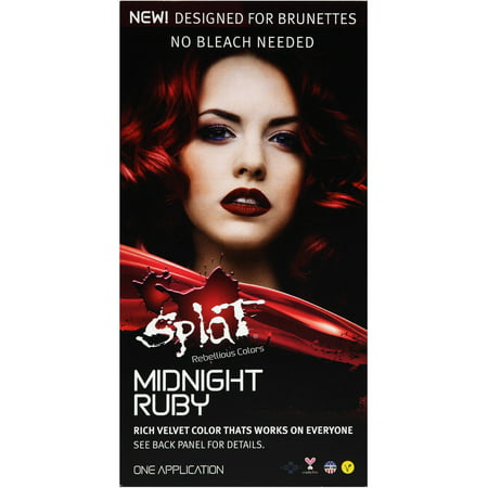 Splat 30 Wash No Bleach Semi-Permanent Hair Dye Midnight Ruby (Best Hair Bleach For African American Hair)