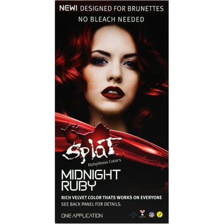 Splat 30 Wash No Bleach Semi-Permanent Hair Dye Midnight Ruby