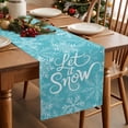 thumbnail image 2 of Table Runner 13x70in Inches Long, Let Snow Words on Blue BackgroundLinen Washable Dresser Scarf Winter SnowflakesKitchen Dinning Tablerunners for Holiday/Party/Wedding/Home Tables Decor, 2 of 9