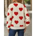 thumbnail image 4 of Sweaters for Women Valentine's Day Heart Printed Pullover Sweaters Warm Fuzzy Crewneck Sweaters Shermie, 4 of 6