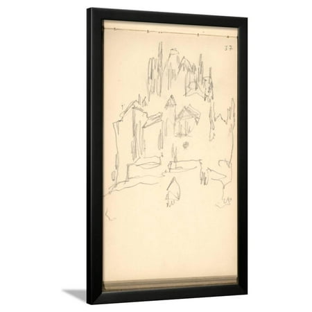 - Mont Saint-Michel (Pencil on Paper) Framed Print Wall Art By Claude Monet