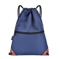 thumbnail image 2 of Bolsa de deporte impermeable, bolsa de deporte, bolsa con cordón, bolsa hipster con mochila con cordón ajustable, mochila Oxford con bolsillo interior con cremallera para mujeres y hombres Adepaton 221367-1, 2 of 9