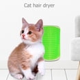 thumbnail image 2 of Peine de masaje para depilación de mascotas con cepillo para frotar y rascar la esquina del gato (verde), 2 of 8